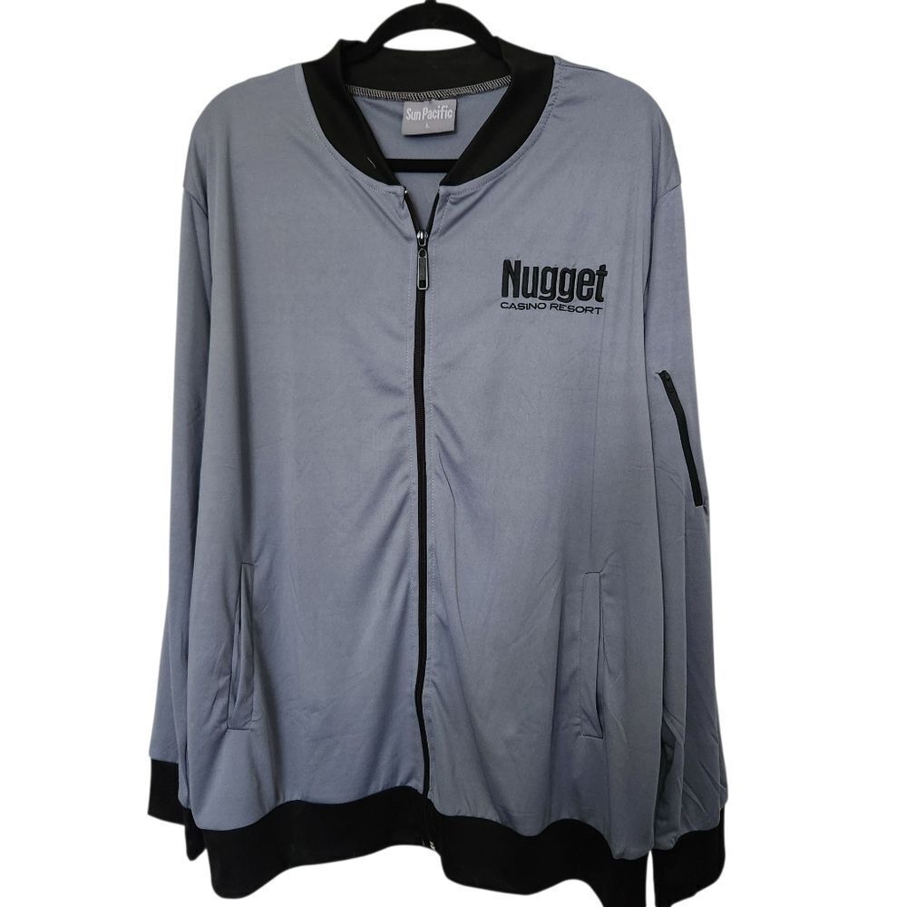 Sun Pacific Unisex Gray Nugget Casino Resort Embroiderd Lightweight Jacket Large